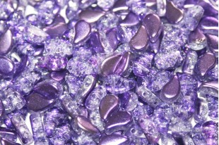 Czech Glass Beads Paisley Duo Slushy - Purple Grape 8x5mm - 10gr
