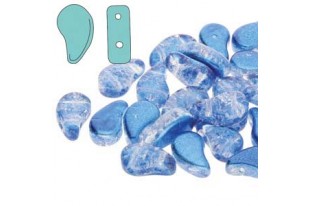 Czech Glass Beads Paisley Duo Slushy - Blue Raspberry 8x5mm - 10gr