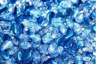 Czech Glass Beads Paisley Duo Slushy - Blue Raspberry 8x5mm - 10gr