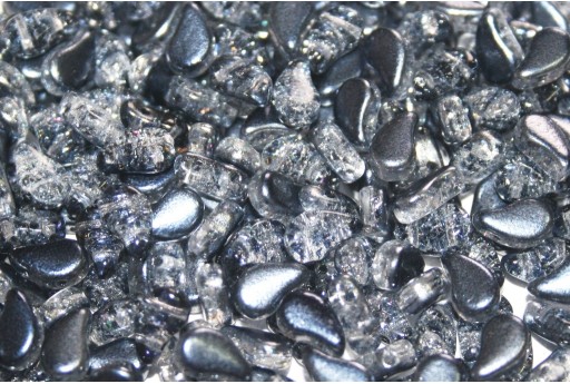 Czech Glass Beads Paisley Duo Slushy - Licorice 8x5mm - 10gr 2