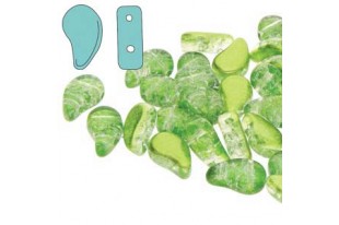 Czech Glass Beads Paisley Duo Slushy - Sour Apple 8x5mm - 10gr