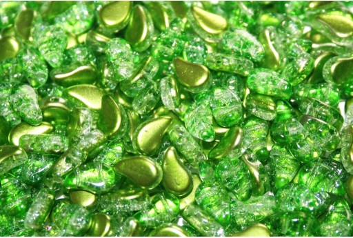 Czech Glass Beads Paisley Duo Slushy - Sour Apple 8x5mm - 10gr 2