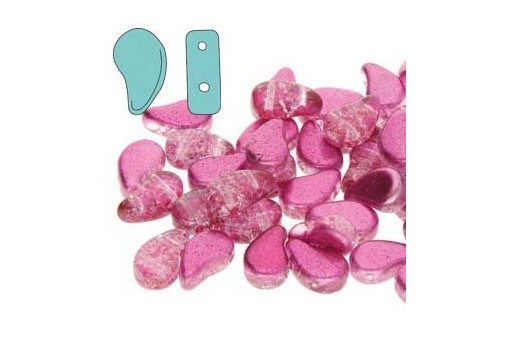 Czech Glass Beads Paisley Duo Slushy - Bubble Gum 8x5mm - 10gr