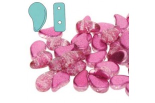 Czech Glass Beads Paisley Duo Slushy - Bubble Gum 8x5mm - 10gr