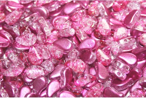 Czech Glass Beads Paisley Duo Slushy - Bubble Gum 8x5mm - 10gr 2