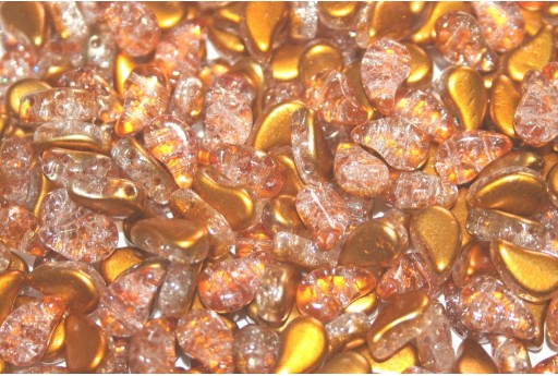 Czech Glass Beads Paisley Duo Slushy - Orange 8x5mm - 10gr 2