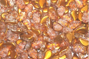 Czech Glass Beads Paisley Duo Slushy - Orange 8x5mm - 10gr