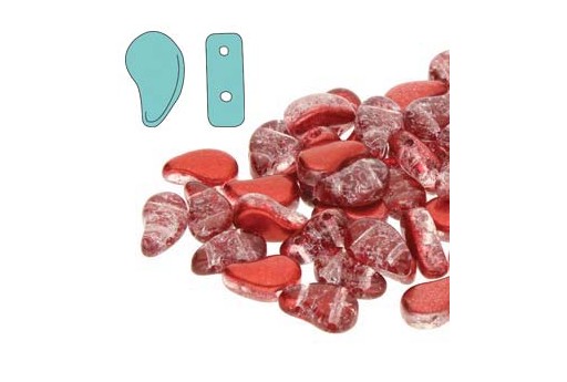 Czech Glass Beads Paisley Duo Slushy - Strawberry 8x5mm - 10gr