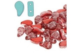 Czech Glass Beads Paisley Duo Slushy - Strawberry 8x5mm - 10gr