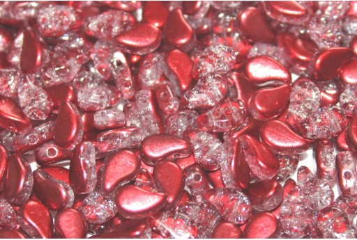 Czech Glass Beads Paisley Duo Slushy - Strawberry 8x5mm - 10gr 2