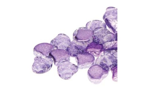 Czech Glass Ginko Beads Slushy - Purple Grape 7,5x7,5mm - 10gr