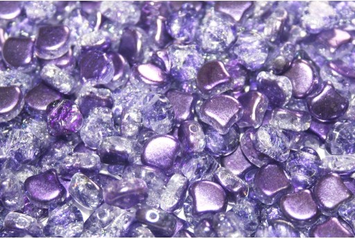 Czech Glass Ginko Beads Slushy - Purple Grape 7,5x7,5mm - 10gr 2