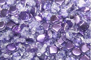 Czech Glass Ginko Beads Slushy - Purple Grape 7,5x7,5mm - 10gr