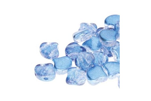 Czech Glass Ginko Beads Slushy - Blue Raspberry 7,5x7,5mm - 10gr