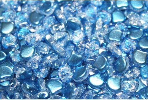 Czech Glass Ginko Beads Slushy - Blue Raspberry 7,5x7,5mm - 10gr 2