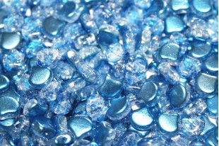 Czech Glass Ginko Beads Slushy - Blue Raspberry 7,5x7,5mm - 10gr