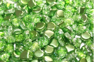 Czech Glass Ginko Beads Slushy - Sour Apple 7,5x7,5mm - 10gr