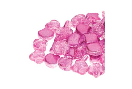 Czech Glass Ginko Beads Slushy - Bubble Gum 7,5x7,5mm - 10gr