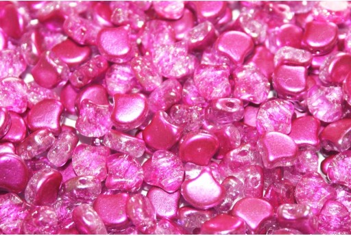 Czech Glass Ginko Beads Slushy - Bubble Gum 7,5x7,5mm - 10gr 2