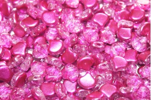 Czech Glass Ginko Beads Slushy - Bubble Gum 7,5x7,5mm - 10gr