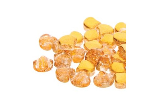 Czech Glass Ginko Beads Slushy - Orange 7,5x7,5mm - 10gr