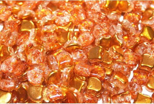 Czech Glass Ginko Beads Slushy - Orange 7,5x7,5mm - 10gr 2