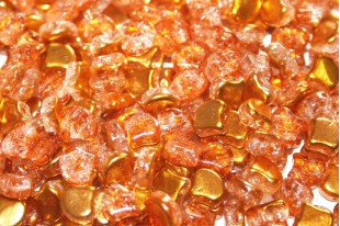 Czech Glass Ginko Beads Slushy - Orange 7,5x7,5mm - 10gr