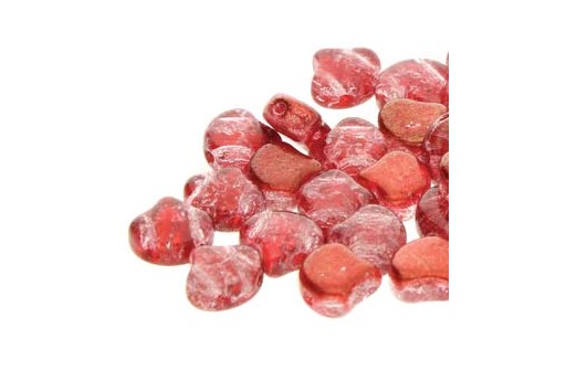 Czech Glass Ginko Beads Slushy - Strawberry 7,5x7,5mm - 10gr