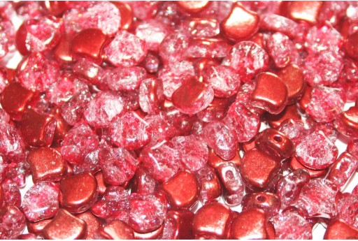 Czech Glass Ginko Beads Slushy - Strawberry 7,5x7,5mm - 10gr 2