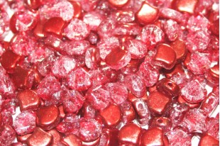 Czech Glass Ginko Beads Slushy - Strawberry 7,5x7,5mm - 10gr