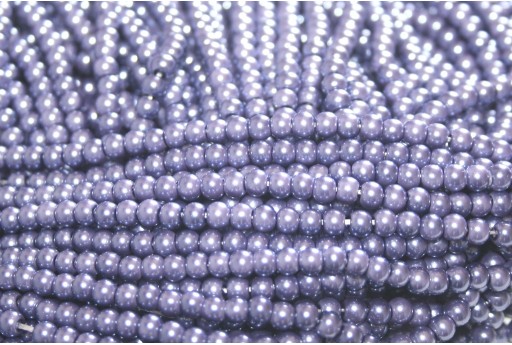 Glass Pearls Strand Purple 4mm - 108pcs