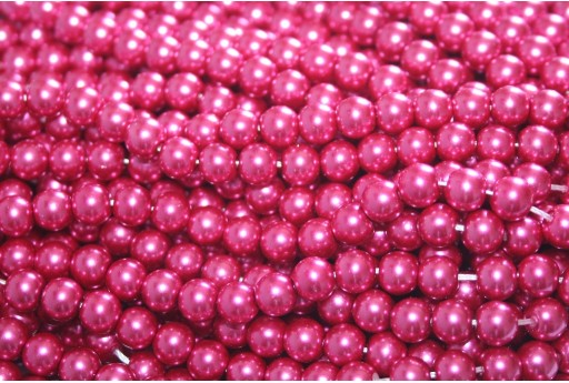 Glass Pearls Strand - Magenta 6mm - 74pcs