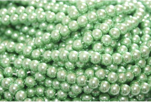 Glass Pearls Strand - Mint 6mm - 74pcs