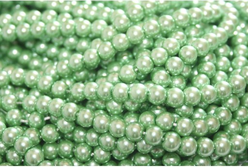 Perle Cerate Vetro - Verde Menta 6mm - 74pz