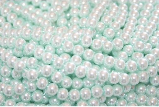 Glass Pearls Strand - Light Aquamarine 6mm - 74pcs