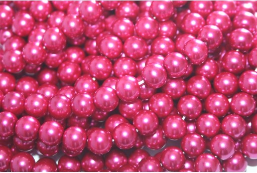 Glass Pearls Strand Magenta 8mm - 52pcs