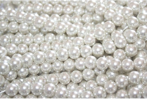 Glass Pearls Strand Off White 8mm - 52pcs