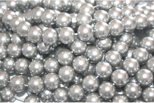 Glass Pearls Strand - Silver Gray 10mm - 42pcs