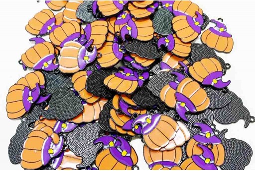 Metal Charms Orange Pumpkin 22X18mm - 2pcs 2