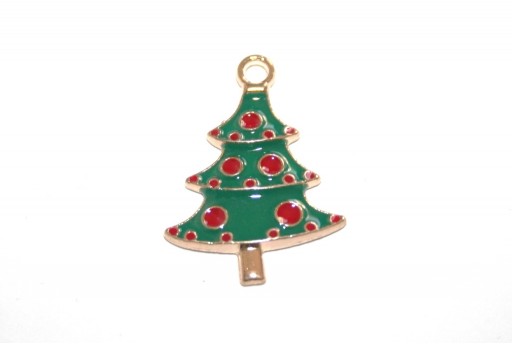 Metal Charms Christmas Tree 26x18mm - 2pcs