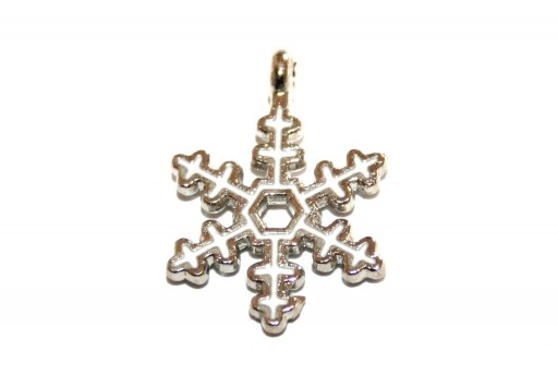 Charm di Natale Fiocco di Neve 21x16mm - 2pz