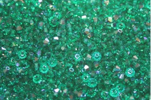 Bicones Preciosa - MC Bead Rondell - Emerald AB 3mm - 30pcs