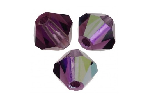 Bicones Preciosa - MC Bead Rondell - Amethyst AB 3mm - 30pcs