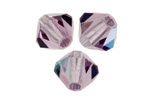 Bicones Preciosa - MC Bead Rondell - Light Amethyst AB 4mm - 30pcs