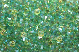 Bicones Preciosa - MC Bead Rondell - Peridot AB 2X 4mm - 30pcs