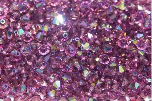 Bicones Preciosa - MC Bead Rondell - Amethyst AB 4mm - 30pcs