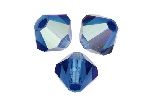 Bicones Preciosa - MC Bead Rondell - Capri Blue AB 4mm - 30pcs