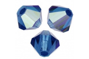 Bicones Preciosa - MC Bead Rondell - Capri Blue AB 4mm - 30pcs