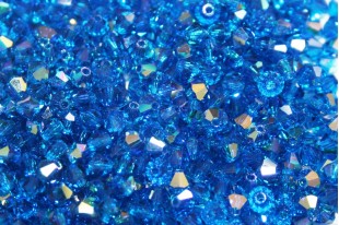 Bicones Preciosa - MC Bead Rondell - Capri Blue AB 4mm - 30pcs