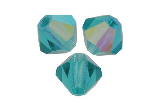 Bicones Preciosa - MC Bead Rondell - Blue Zircon AB 4mm - 30pcs